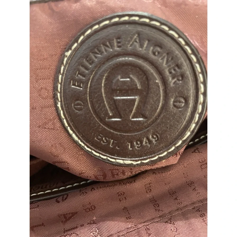 Vintage Etienne Aigner Handbag Straw Woven With Leather Accents